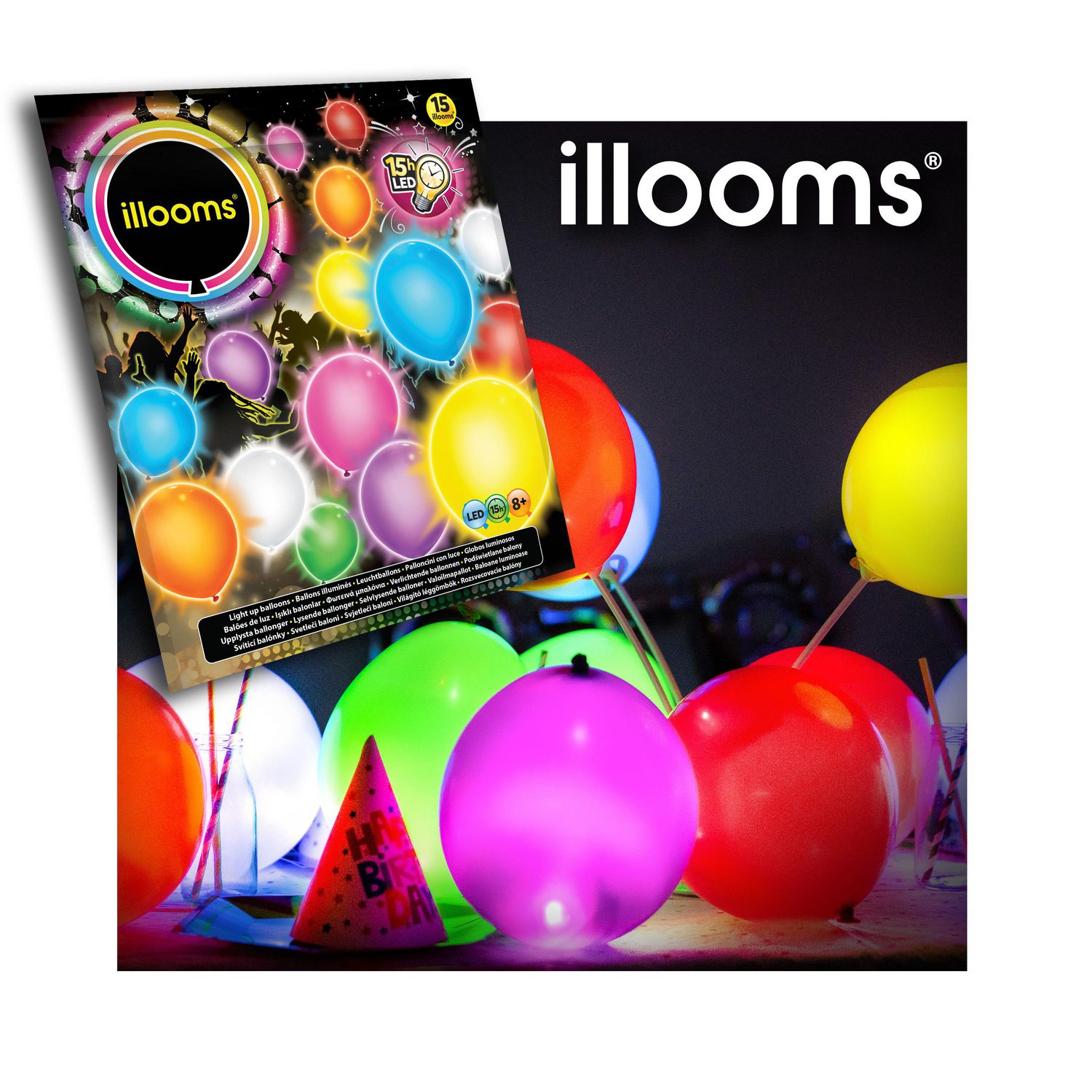 5 Ballons LED Joyeux anniversaire Illooms® : Deguise-toi, achat de