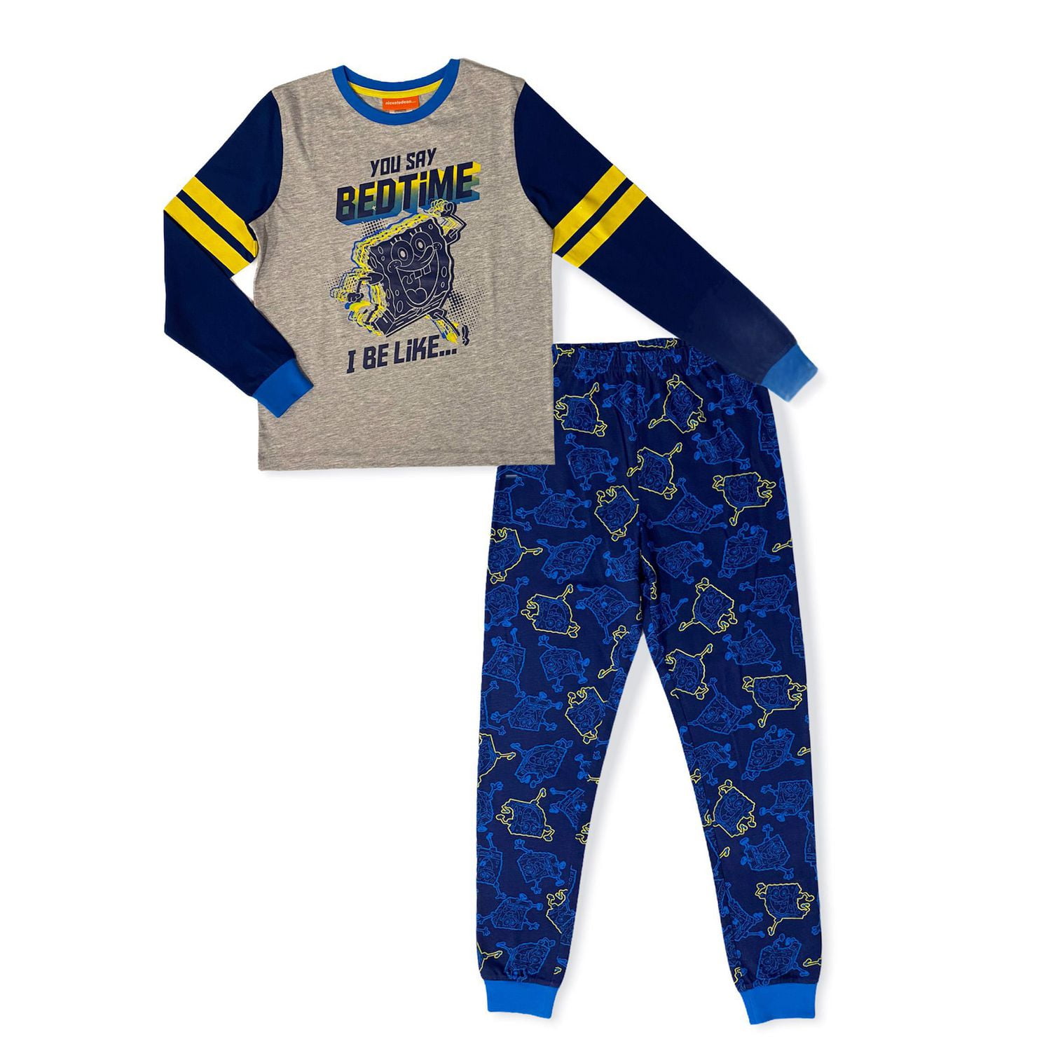 Sponge Bob Boy's 2 piece long sleeve & pant pyjama set