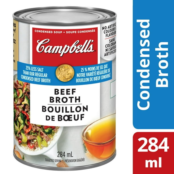 Bouillon de bœuf à moins de sel et sans gras de Campbell’s 284 ml
