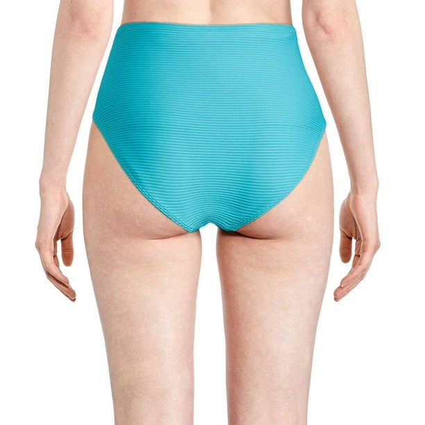 Plus Turquoise Side High Waist Bikini Bottom