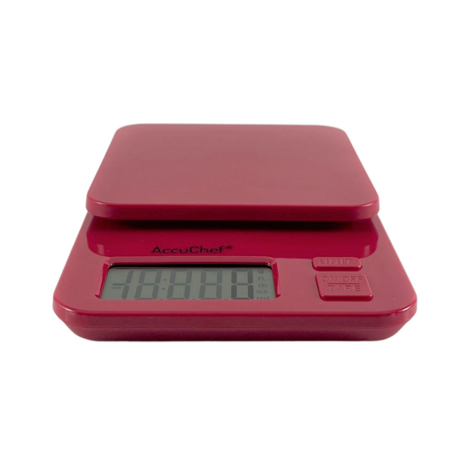 AccuChef Compact Digital Scale, in White or Red, 6.6 lb (3kg) capacity 
