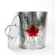 Seau à glace en métal avec couvercle à motif de typographie de Canadiana – image 1 sur 1