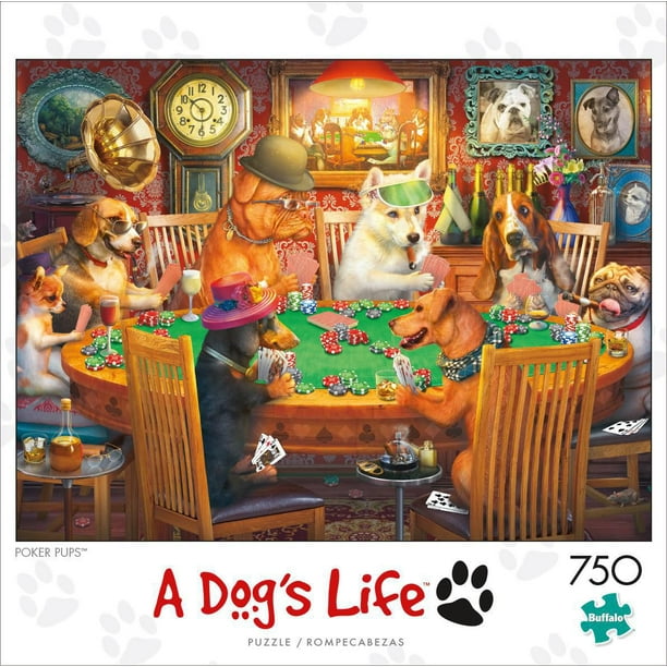 Buffalo Games Le puzzle A Doigs Life Poker Pups en 750 pièces