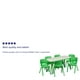 Ensemble de table d’activités rectangulaire de 23,625 po larg. x 47,25 po long. en plastique vert à hauteur réglable avec 6 chaises – image 4 sur 9
