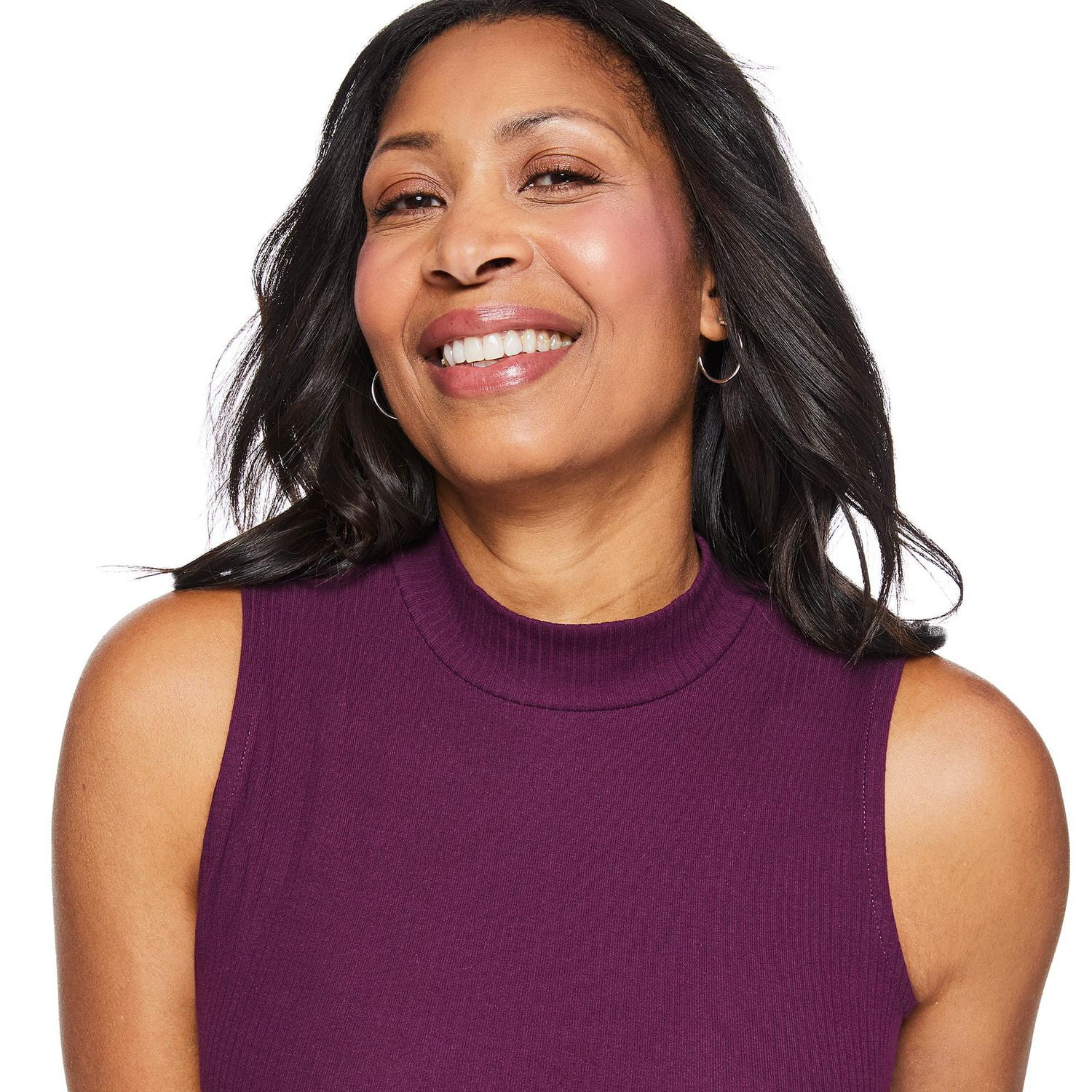 Haut côtelé à col droit Iyla pour femmes