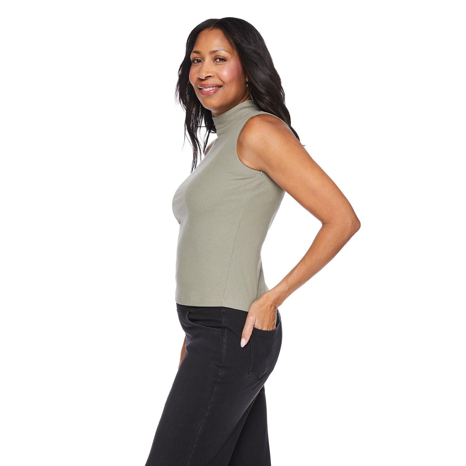 Iyla Women's Mock Neckline Rib Top