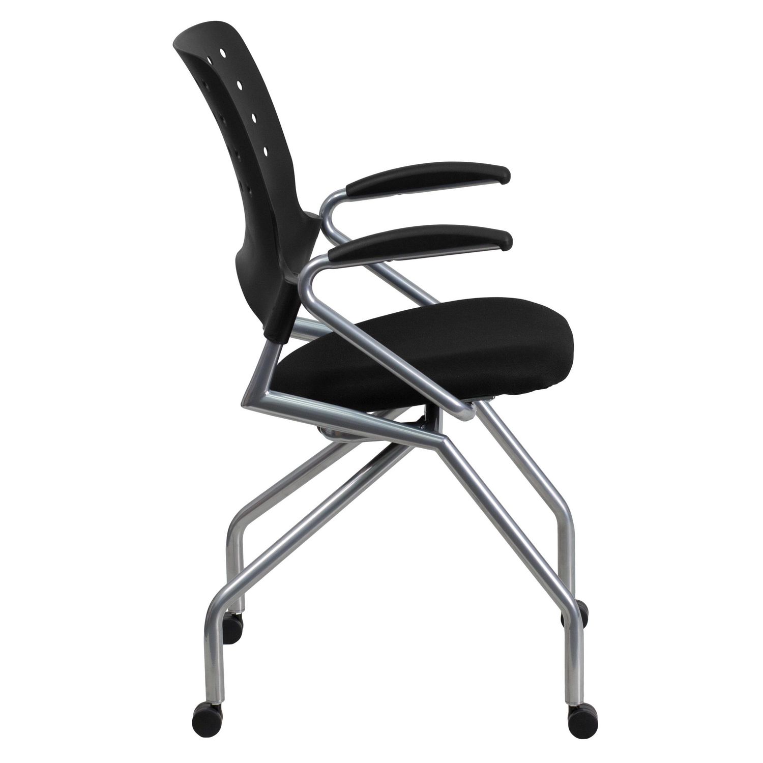 Galaxy Mobile Nesting Chair with Arms and Black Fabric Seat