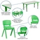 Ensemble de table d’activités rectangulaire de 23,625 po larg. x 47,25 po long. en plastique vert à hauteur réglable avec 6 chaises – image 5 sur 9