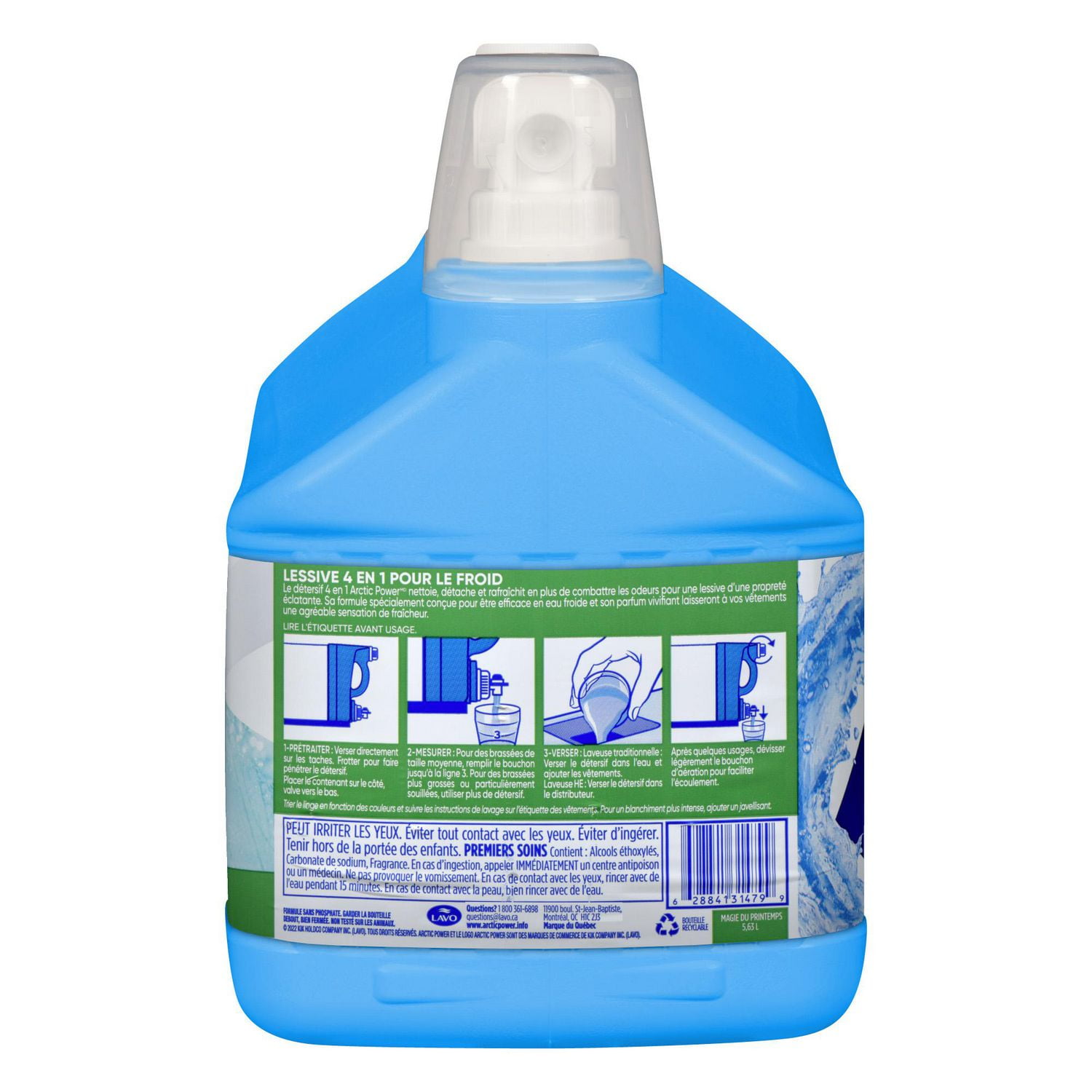 Arctic Power Liquid Detergent Spring Magic Cold Water 5.63L - 140 wash loads, Arctic Power detergent 140 WL.