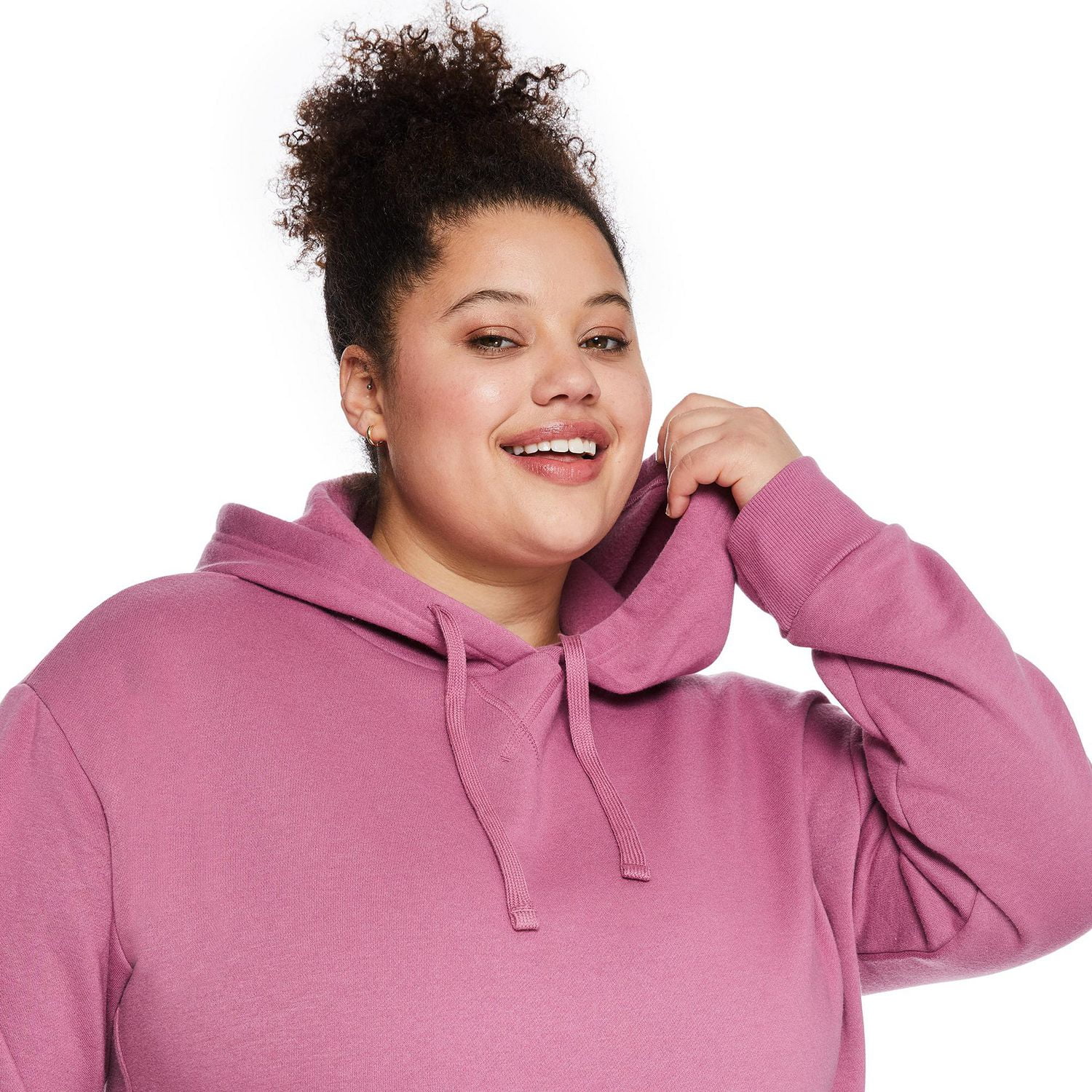 George Women's Plus Hooded Fleece Midi Dress