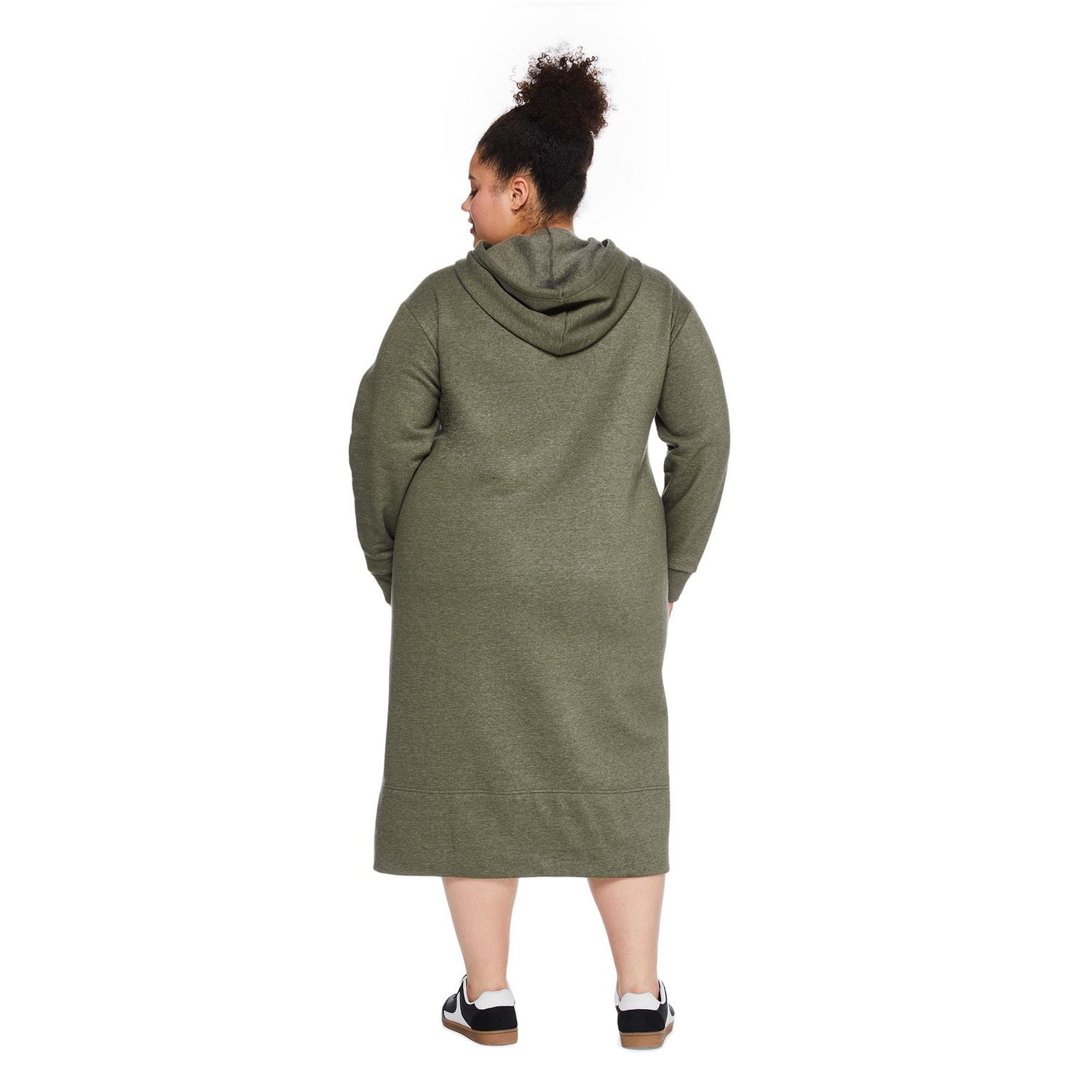 George Women's Plus Hooded Fleece Midi Dress