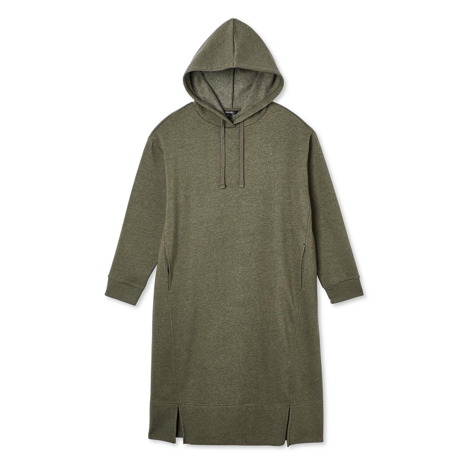 George Women's Plus Hooded Fleece Midi Dress