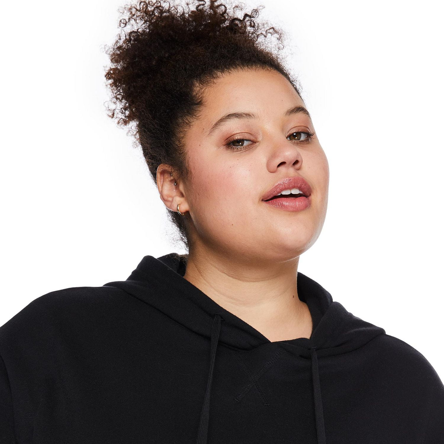 George Women's Plus Hooded Fleece Midi Dress