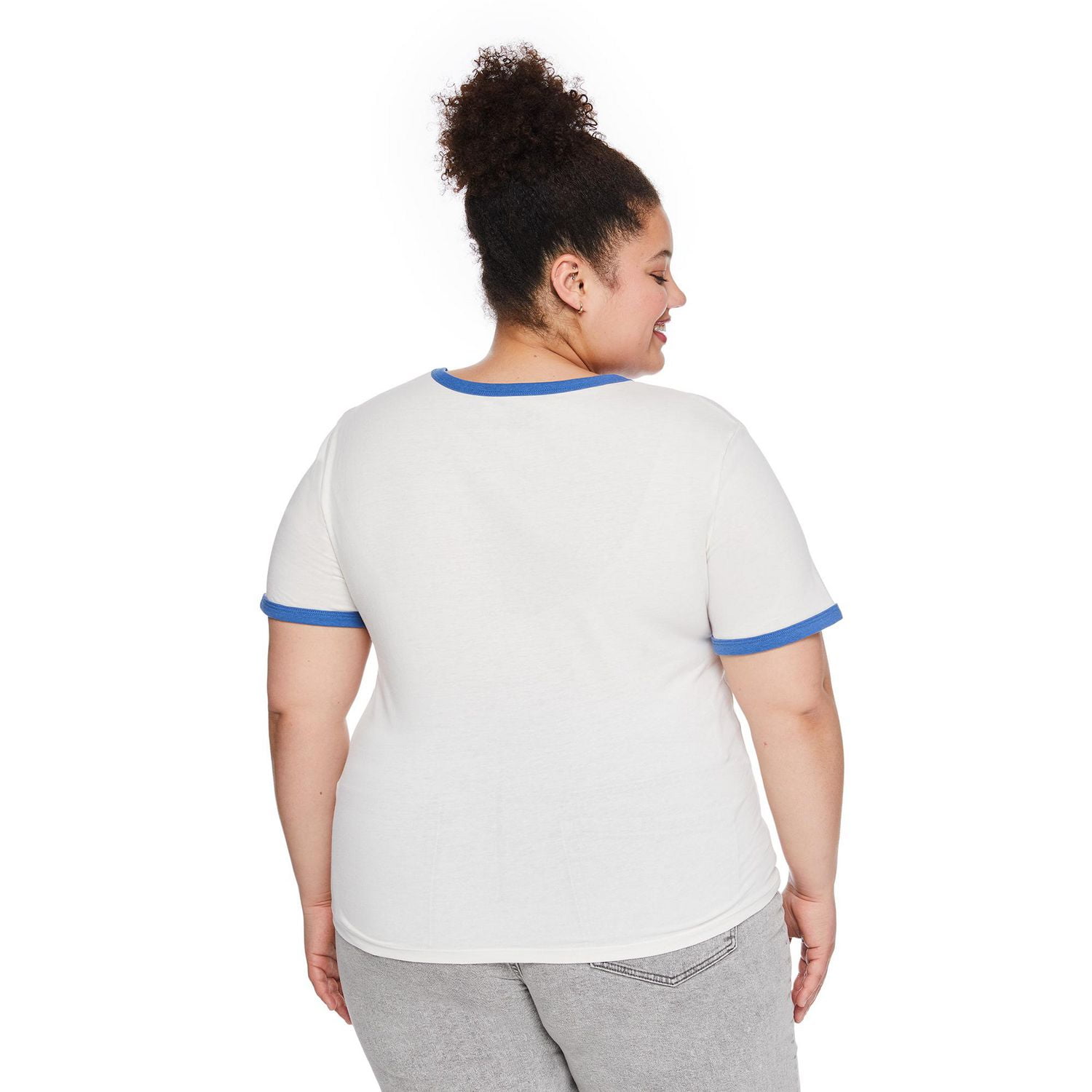 Disney Women's Plus Stitch Ringer Tee, Sizes 1X-4X
