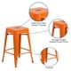 Tabouret à la hauteur de comptoir sans dossier en métal orange de 24 pouces de hauteur pour l'intérieur et l'extérieur avec siège carré – image 5 sur 9