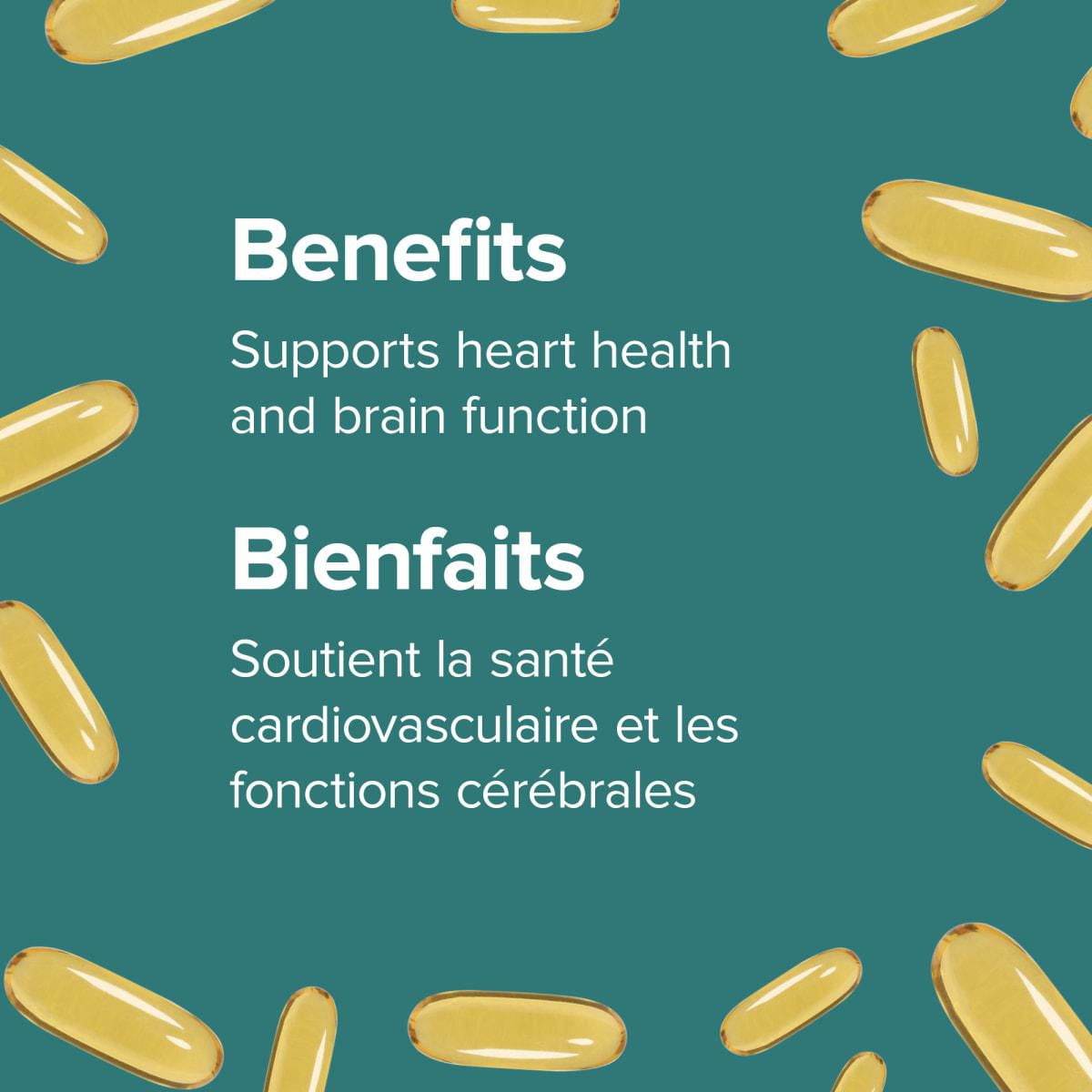 Webber Naturals Gélules Huiles de saumon et de poisson sauvage d'Alaska, 300 mg AEP/ADH, Soutient des Coeur et Cerveux, 220 gélules entériques transparentes