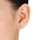 Boucles d'oreille solitaires Miabella avec saphirs blancs synthétiques de forme cœur 4,50 CT PBT en argent sterling – image 3 sur 4