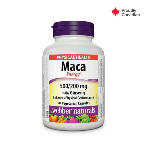 Webber Naturals Maca avec ginseng, 500/200 mg