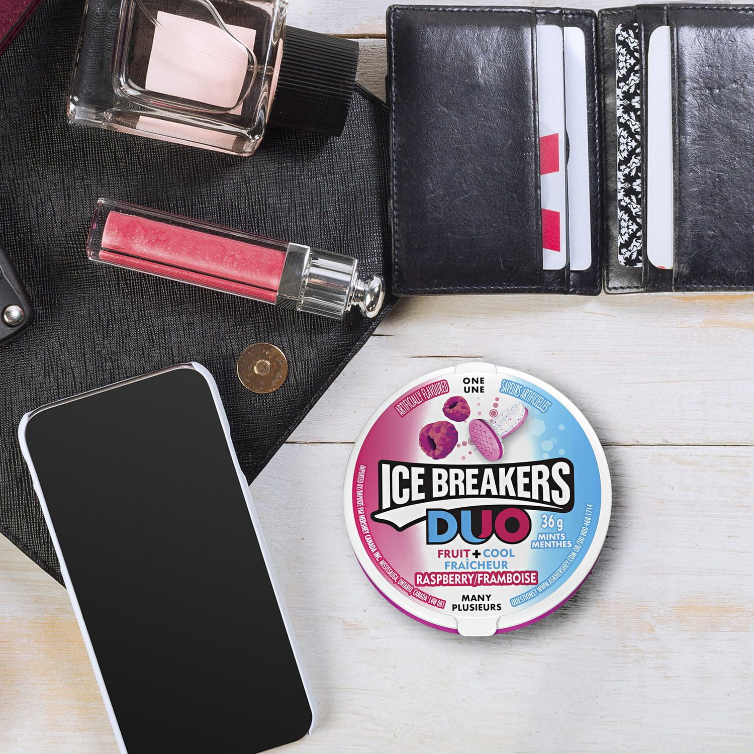 Menthes à saveur de framboise DUOS ICE BREAKERS 36 g