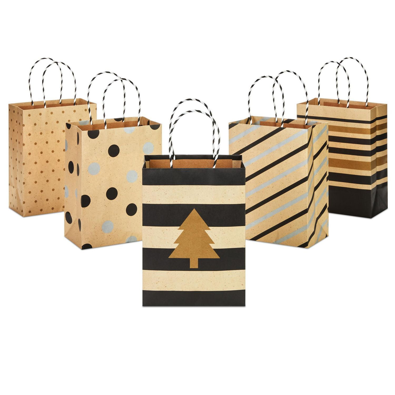 Hallmark 5Pack Assorted Kraft Paper 7" Small Gift Bags Walmart Canada