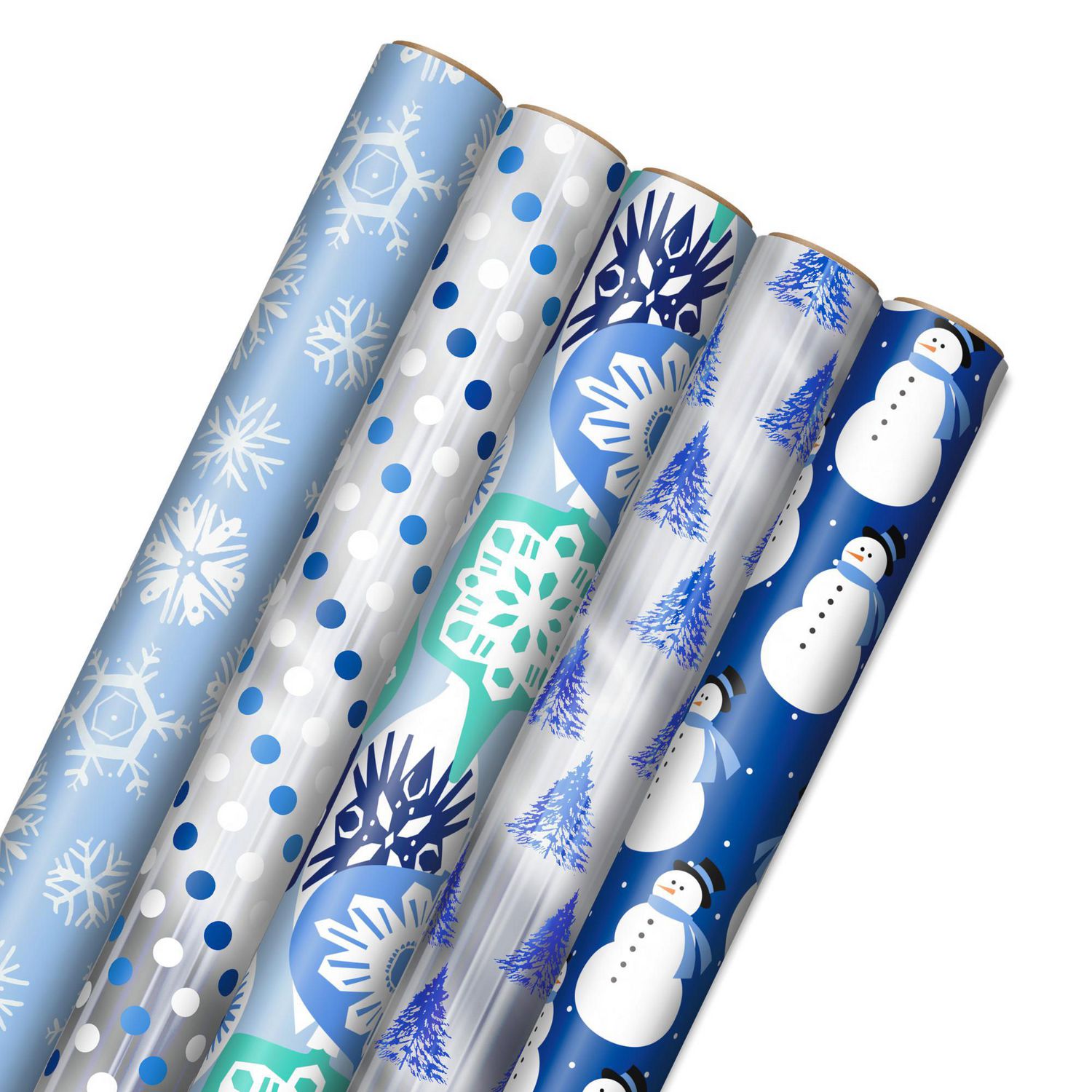 Hallmark 30" Shades of Winter 5Pack Christmas Wrapping Paper Rolls, 85