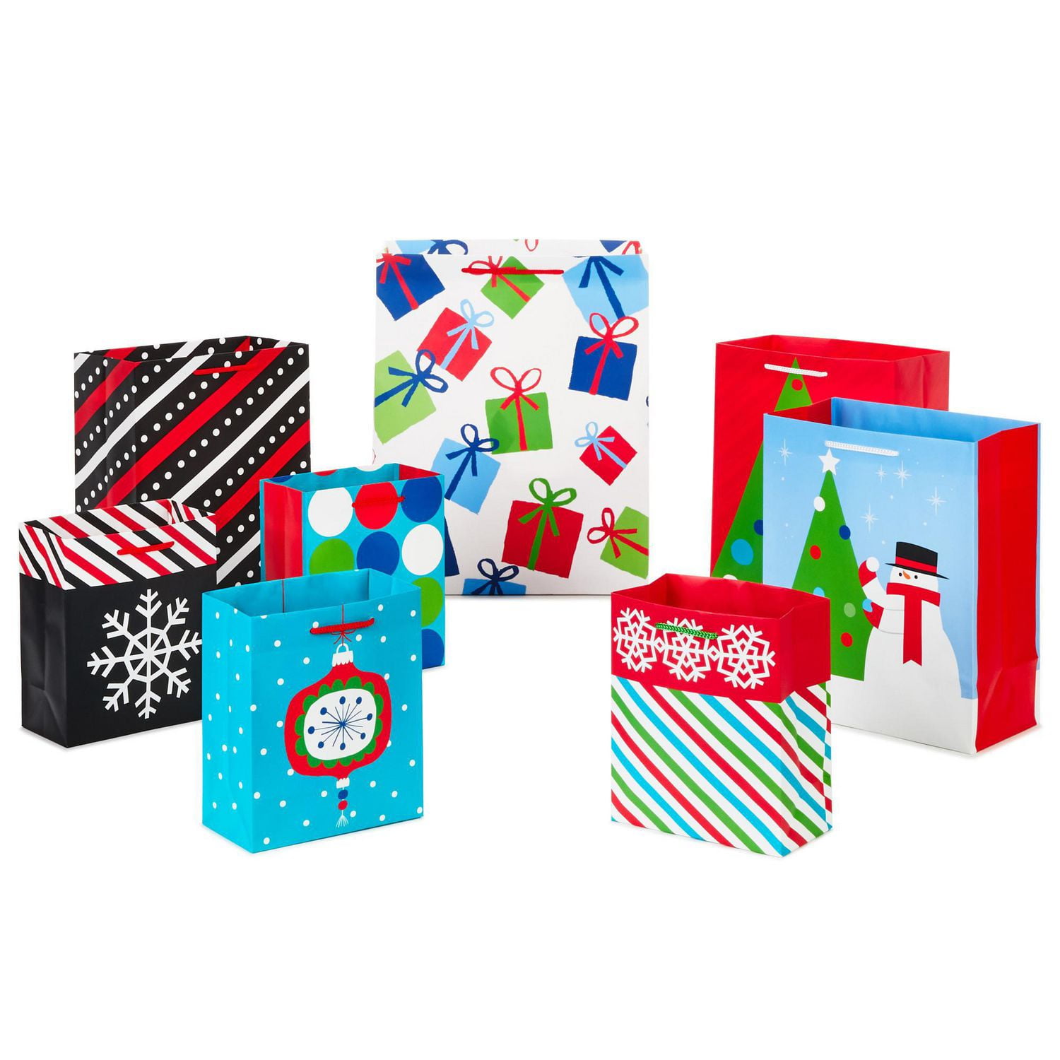 Hallmark 8-Pack Small, Medium and Large Christmas Gift Bags | Walmart ...