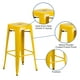 Tabouret de bar sans dossier en métal jaune de 30 pouces de hauteur pour l'intérieur et l'extérieur avec siège carré – image 5 sur 9