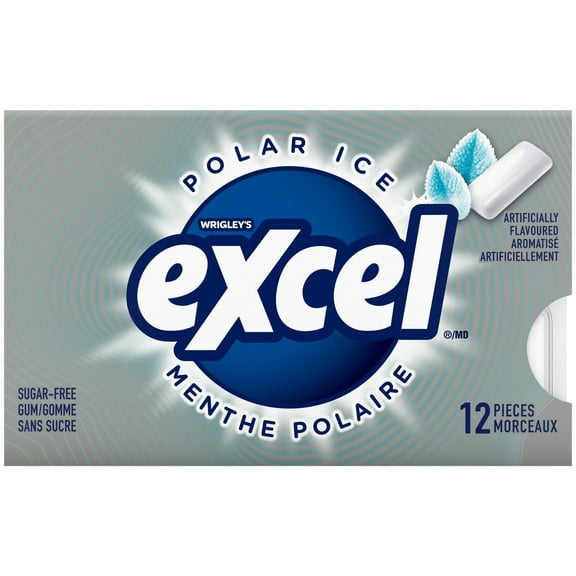 EXCEL, Polar Ice Flavoured Sugar Free Chewing Gum, 12 Pieces, 1 Pack