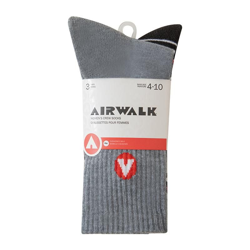 Airwalk Ladies 3pk Crew Liner Socks