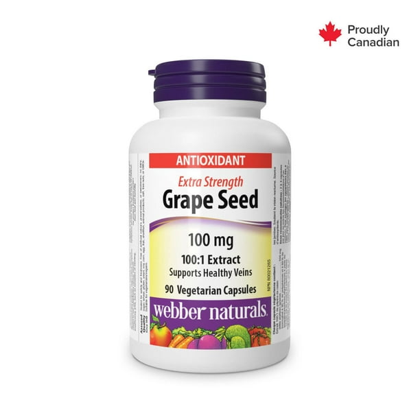 Webber Naturals Pépin de raisin Ultra-Fort, 100 mg 90 capsules