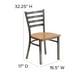 Chaise de restaurant en métal de la série HERCULES avec dossier échelle à enduit lustré - siège bois naturel – image 5 sur 9