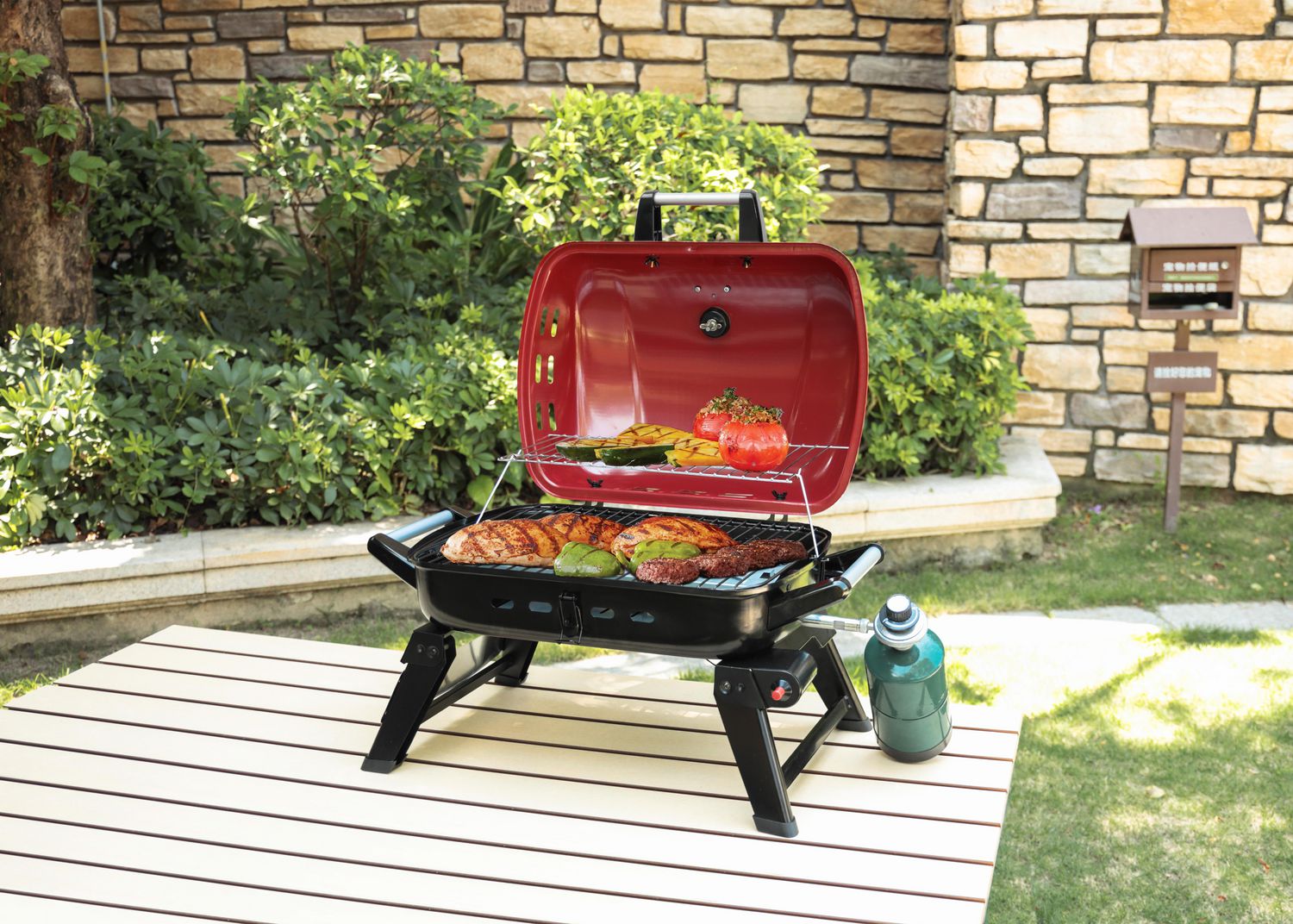 Expert Grill 20 10 000 BTU Portable Table Top Propane Gas Grill Red GBT2126WRS C Walmart