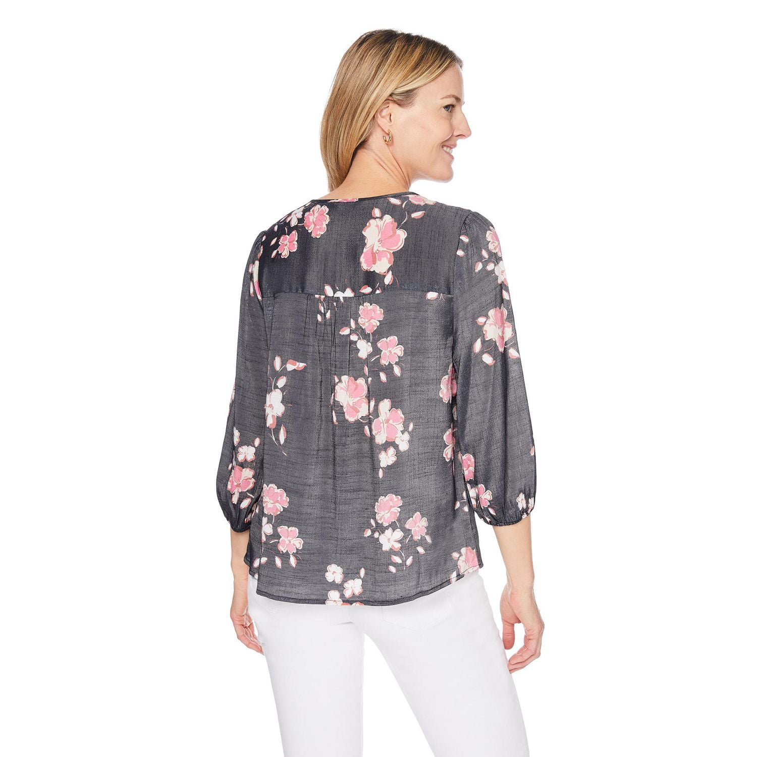 Iyla Women's Lace Trim Peasant Blouse