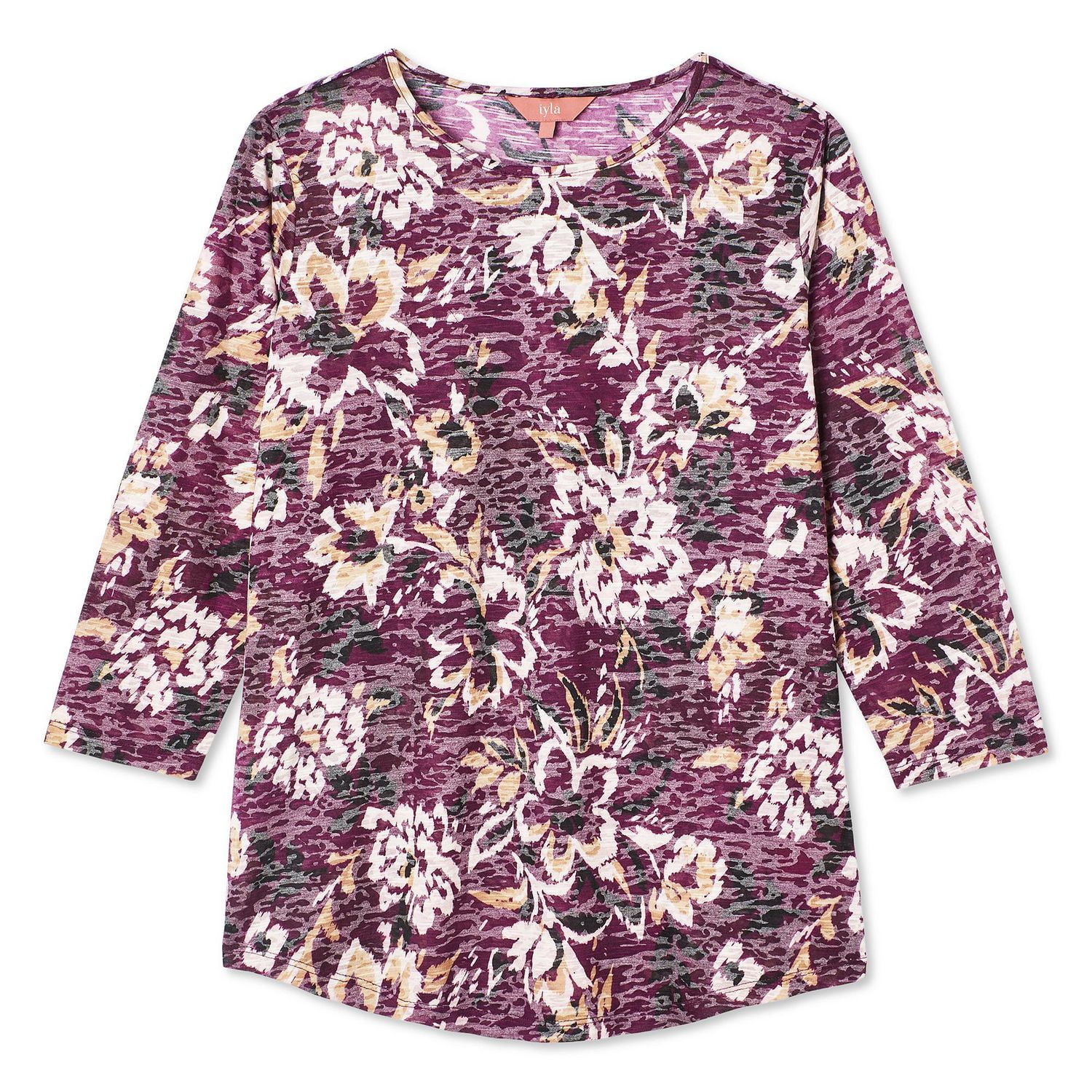 Iyla Women's 3/4 Sleeve Burnout Tee