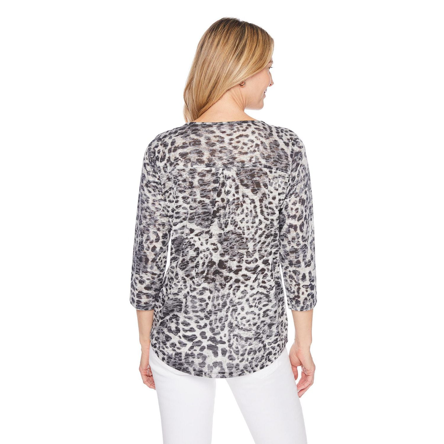 Iyla Women's 3/4 Sleeve Burnout Tee, Sizes S-XXL