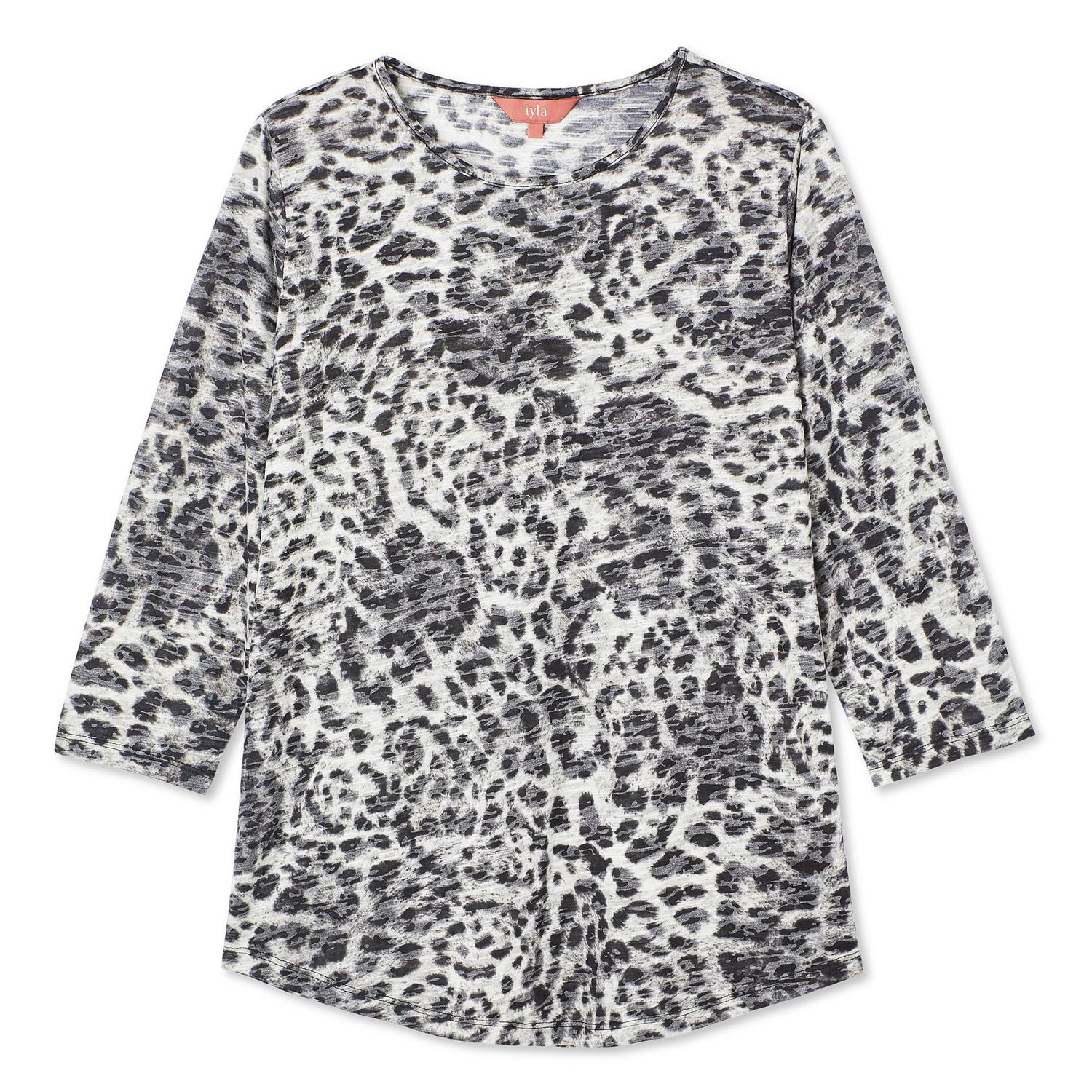 Iyla Women's 3/4 Sleeve Burnout Tee, Sizes S-XXL