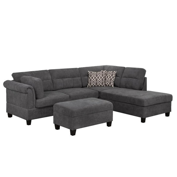 Arlo Sectional with Ottoman, Grey - Walmart.ca