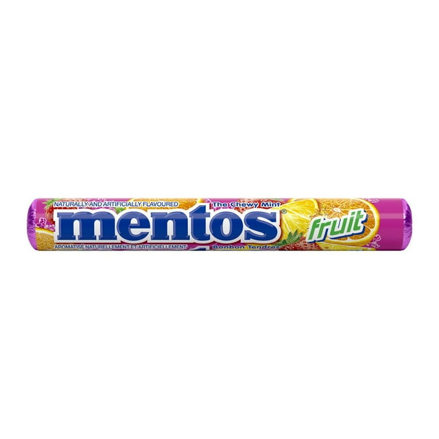 Mentos Chewy Mint Candy Roll, Fruit, Party, 1.32 ounces, 14 Pieces