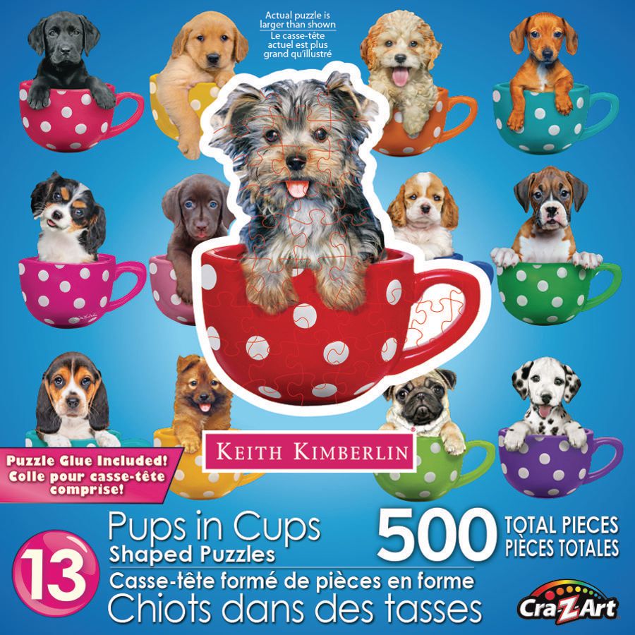 Pups in Cups - 13 Mini Shaped Puzzles