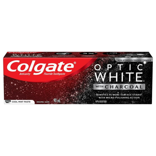 Dentifrice Colgate Optic White avec charbon, Menthe fraîche, 90 mL 90 ml