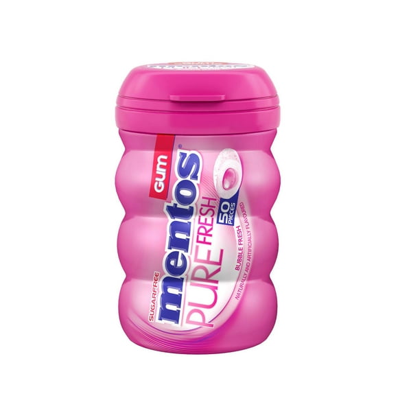 Mentos Pure Fresh, Bubble Fresh Sugar-free Gum Bottle, 50 Pieces