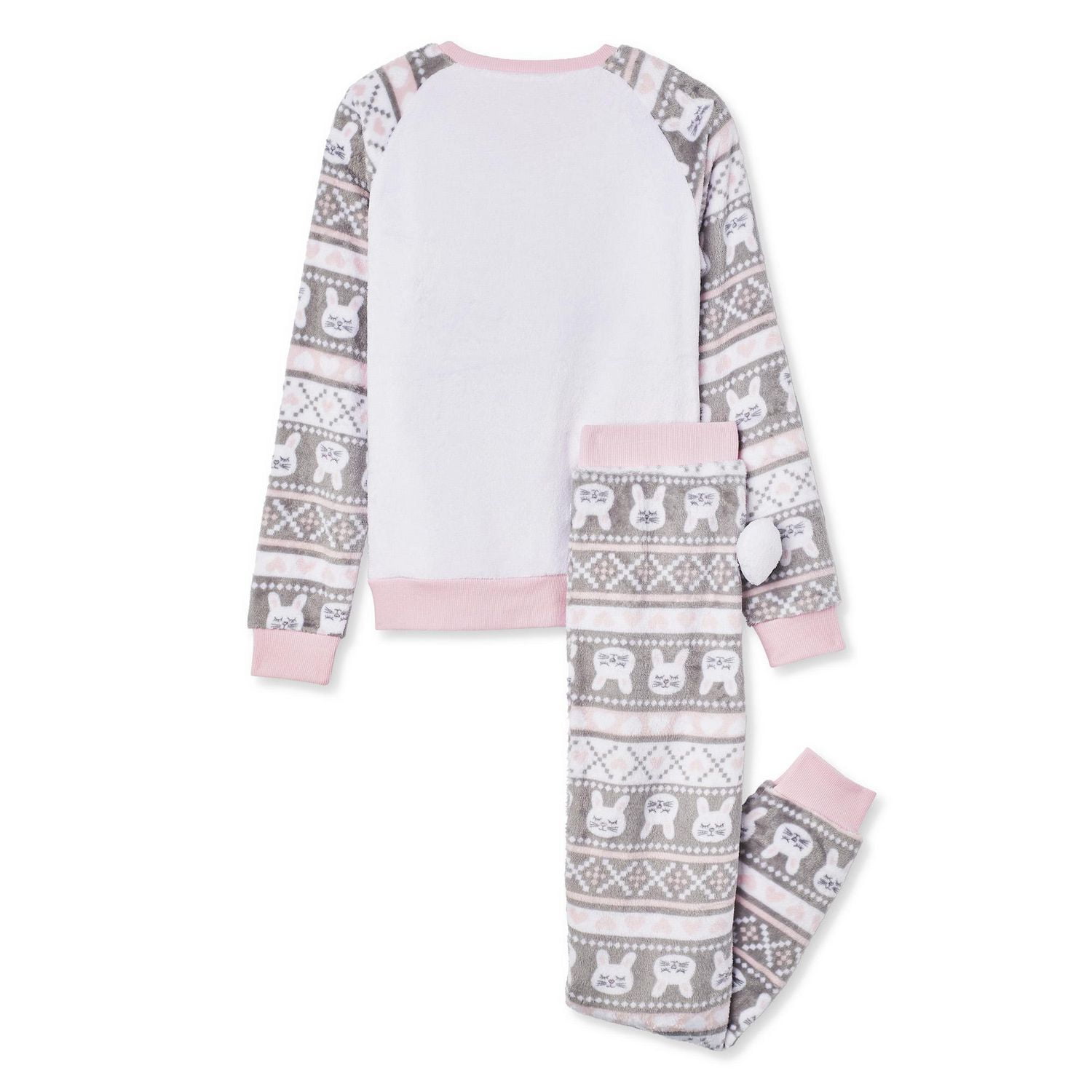 Pyjama 2 pièces en peluche avec oreilles et queue 3D George pour filles