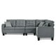 Topline Home Furnishings Sofa sectionnel en tissu gris – image 2 sur 5