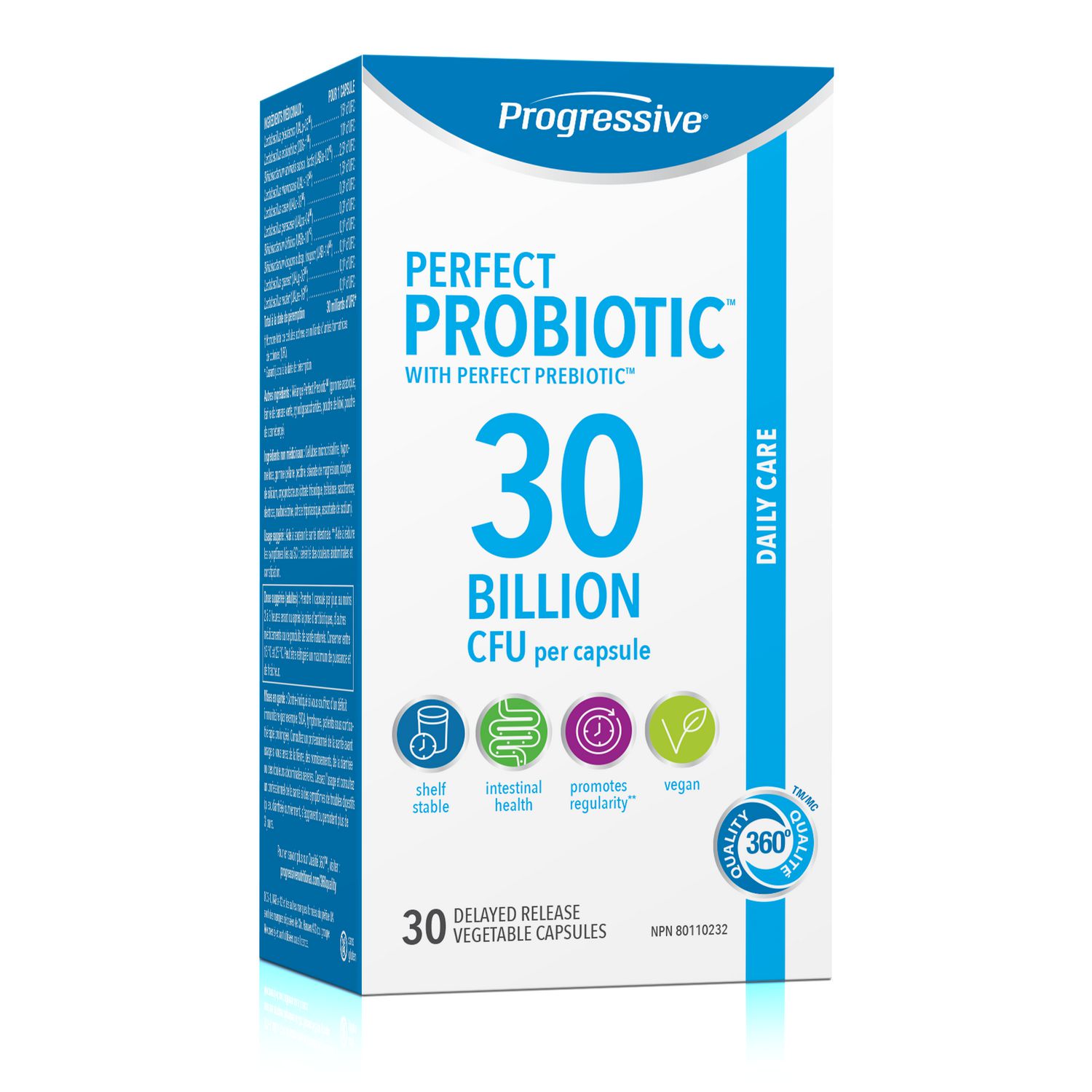 Progressive Perfect Probiotic Capsules, 30 Billion CFU, 30 Count