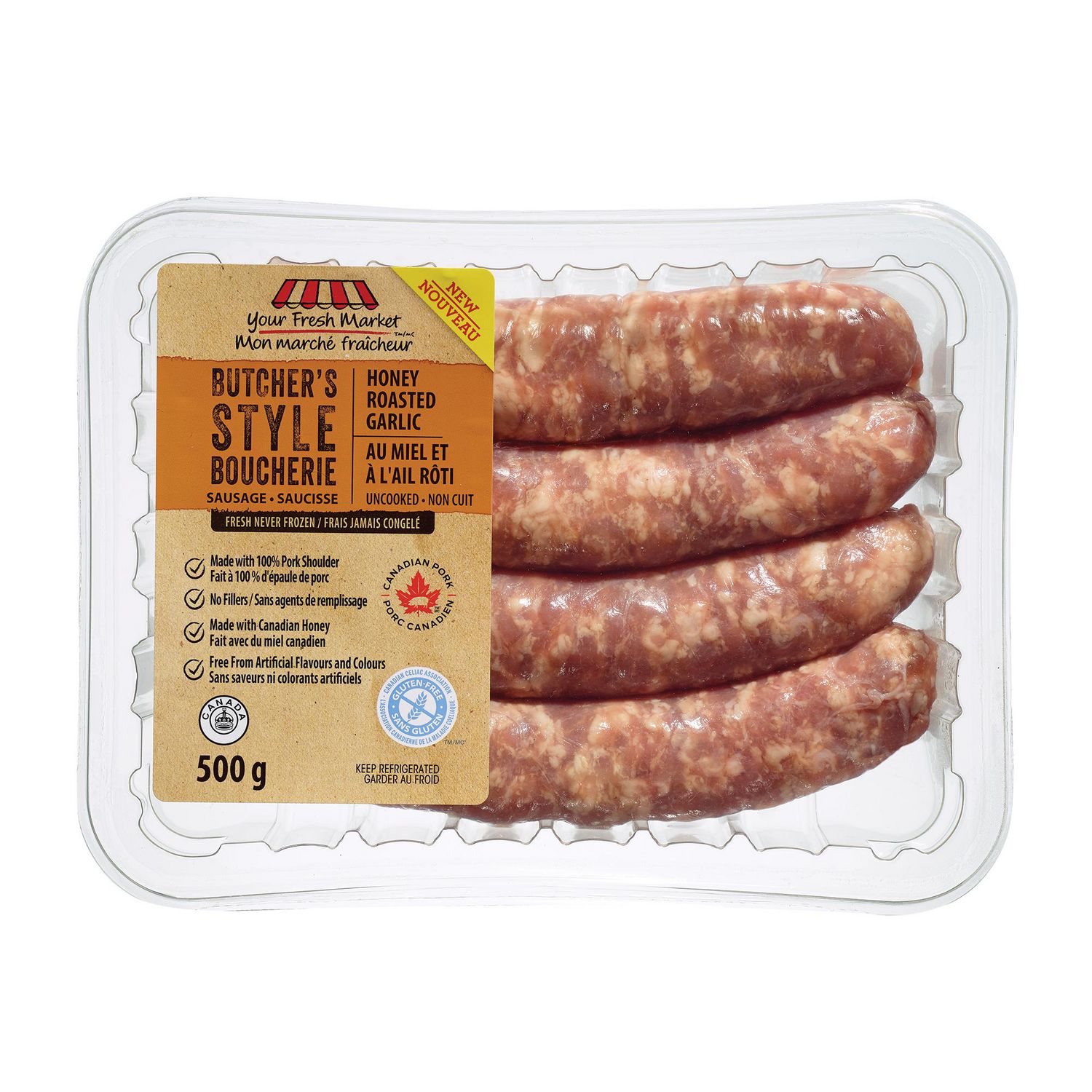 Your Fresh Market Butcher's Style Honey Roasted Garlic Pork Sausage