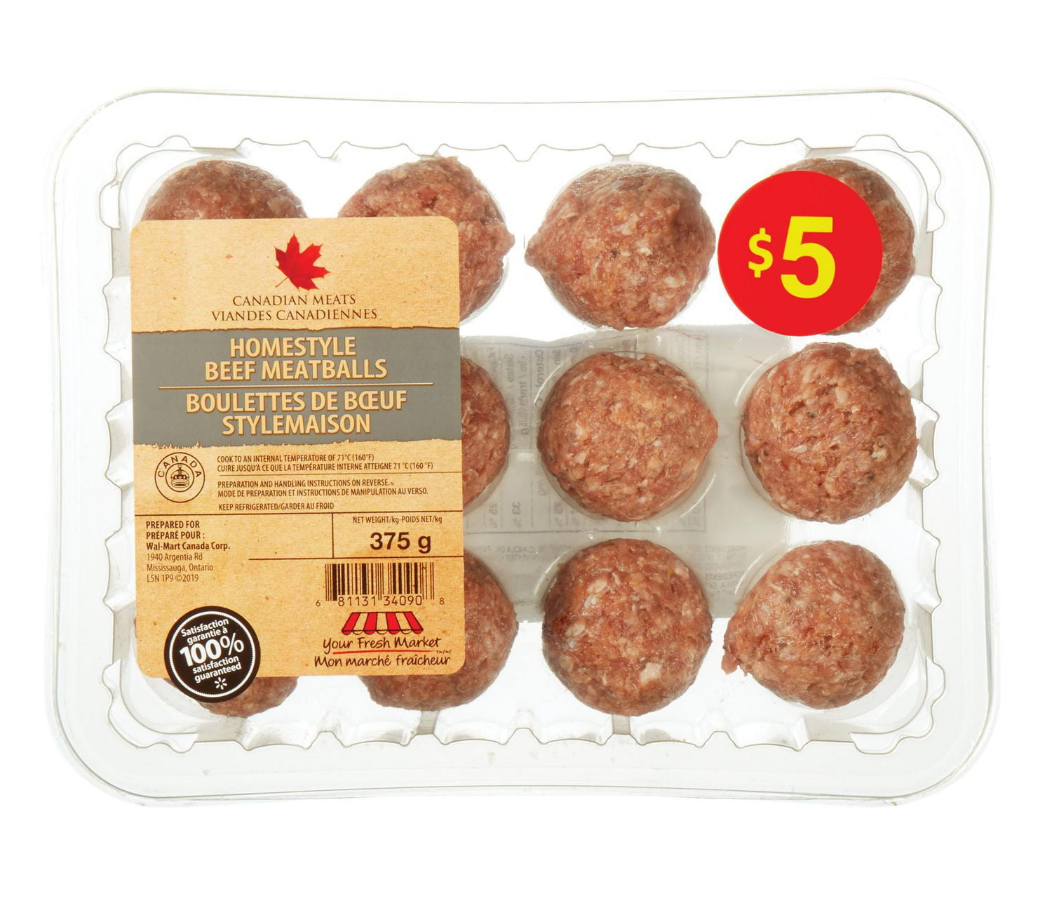 Fresh Italian Style Beef Meatballs, Your Fresh Market Walmart Canada