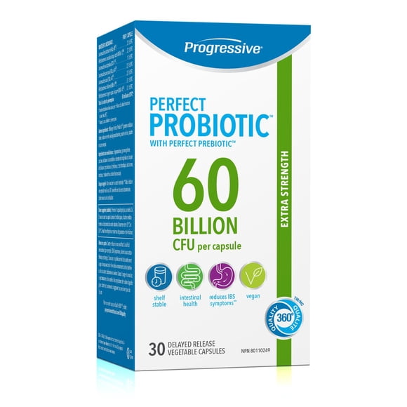 Progressive Perfect Probiotic Capsules, 60 Billion CFU, 30 Count