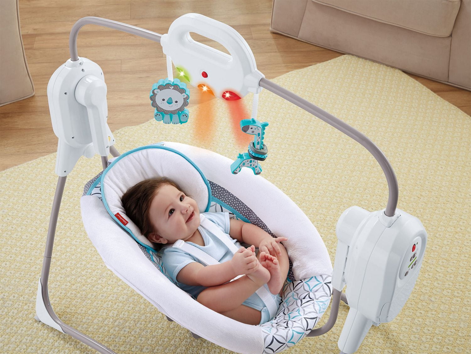 Fisher Price Twinkling Lights SpaceSaver Baby Cradle n Swing