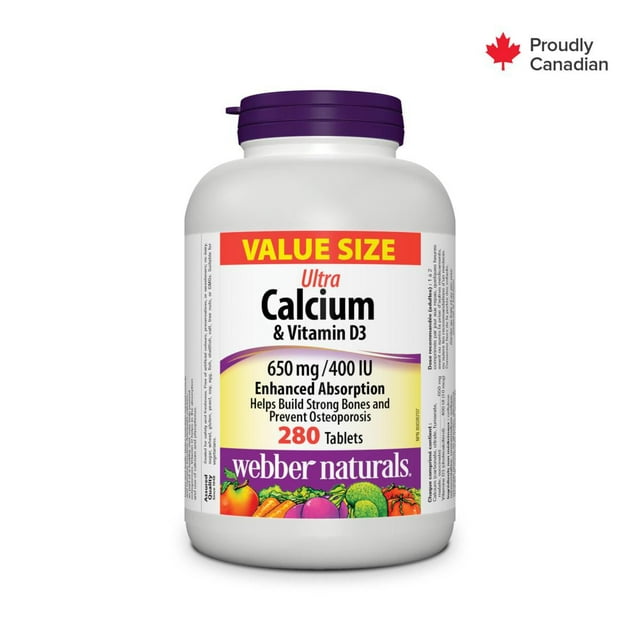 Webber Naturals Ultra Calcium & Vitamin D3 650 Mg / 400 IU