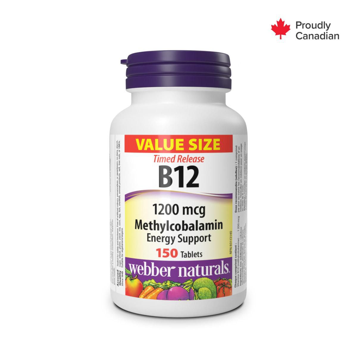 Vitamine B12 à libération lente Méthylcobalamine 1200 Mcg